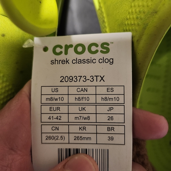 Shrek crocs womens 10/mens 8 - Picture 3 of 3
